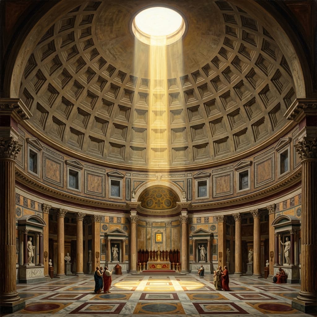 Oculus beam inside the Pantheon