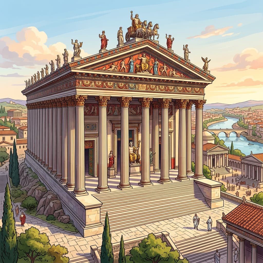 Illustration of the Temple of Jupiter Optimus Maximus
