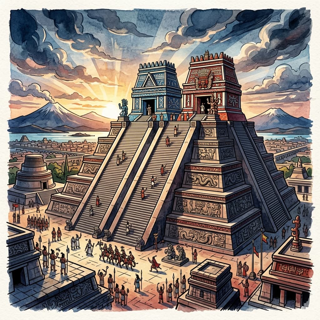 Illustration of the Templo Mayor
