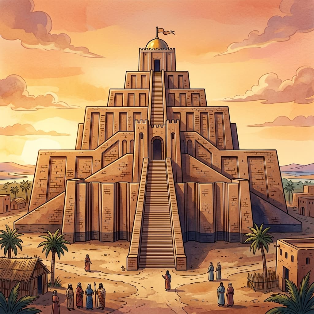 Illustration of the Great Ziggurat of Ur