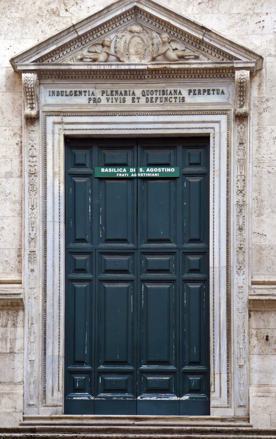 Entrance portal and wooden doors of the Basilica of Saint Augustine