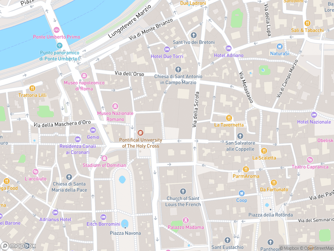 Map showing Basilica of Saint Augustine and surrounding area