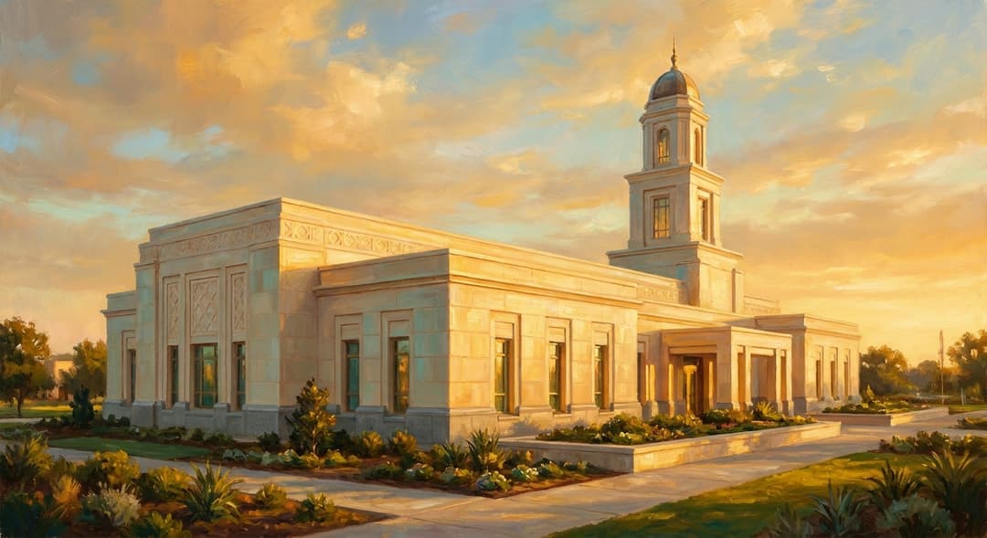 Exterior rendering of the Bahía Blanca Argentina Temple