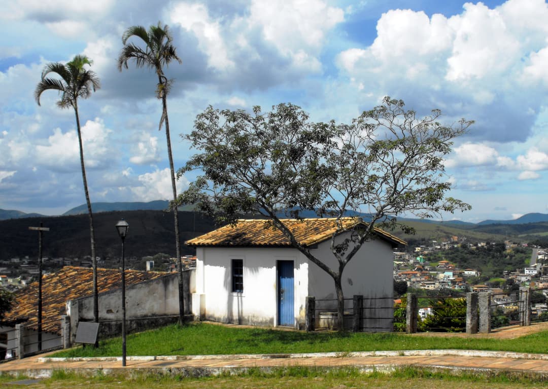 Colonial outbuilding on the sanctuary grounds overlooking Congonhas
