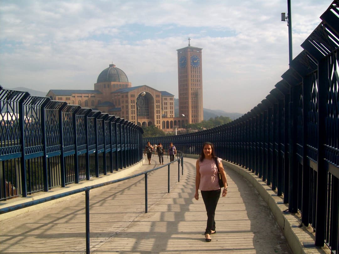 View of the Basilica of Aparecida from the Passarela da Fé walkway.