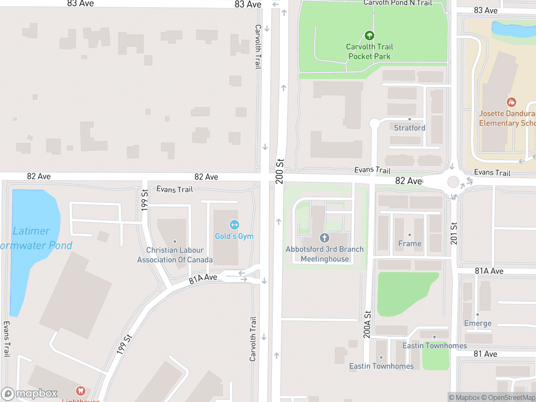 Map showing Vancouver British Columbia Temple and surrounding area