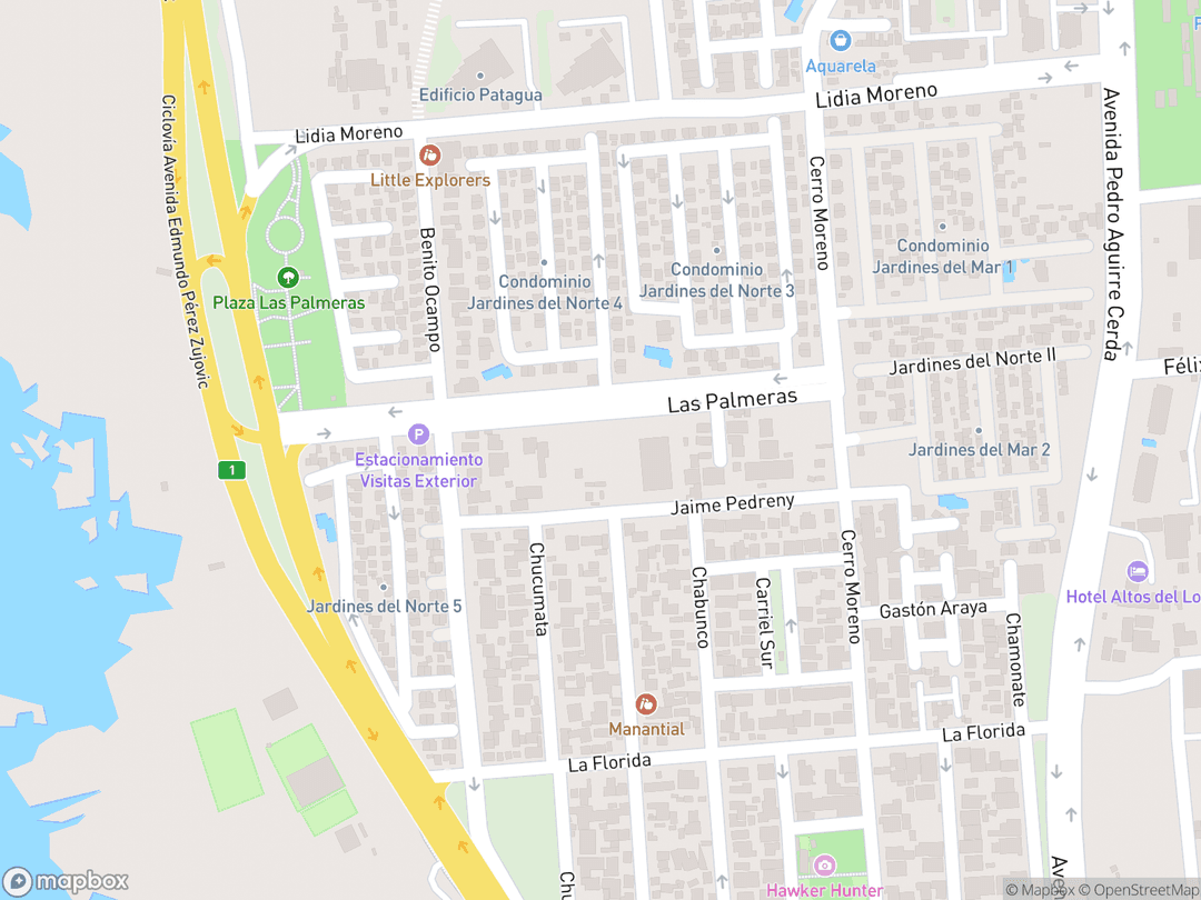 Map showing Antofagasta Chile Temple and surrounding area