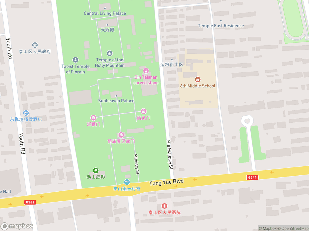 Map showing Dai Temple and surrounding area