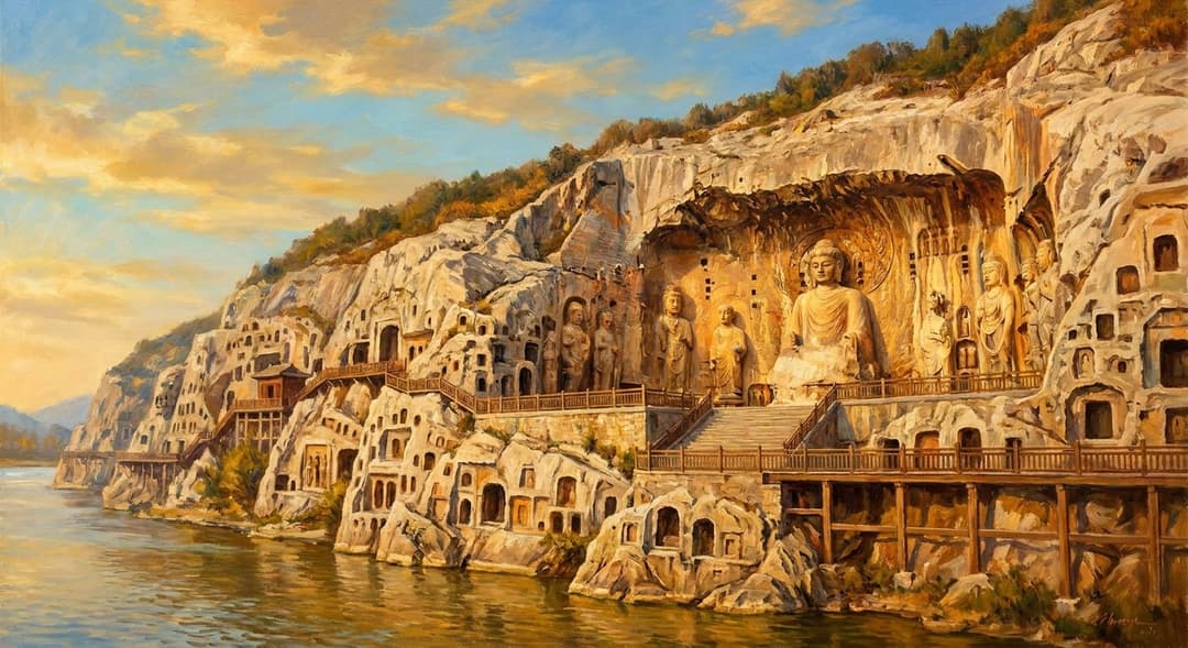 Photo of Longmen Grottoes in China
