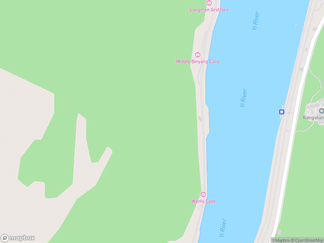 Map showing Longmen Grottoes and surrounding area