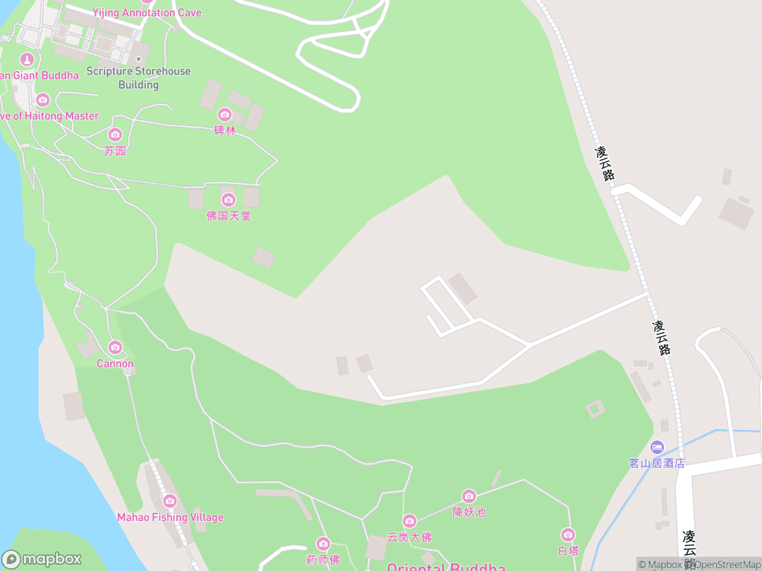 Map showing Mount Emei Scenic Area and Leshan Giant Buddha and surrounding area