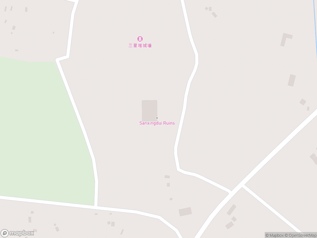 Map showing Sanxingdui Sacrificial Site and surrounding area