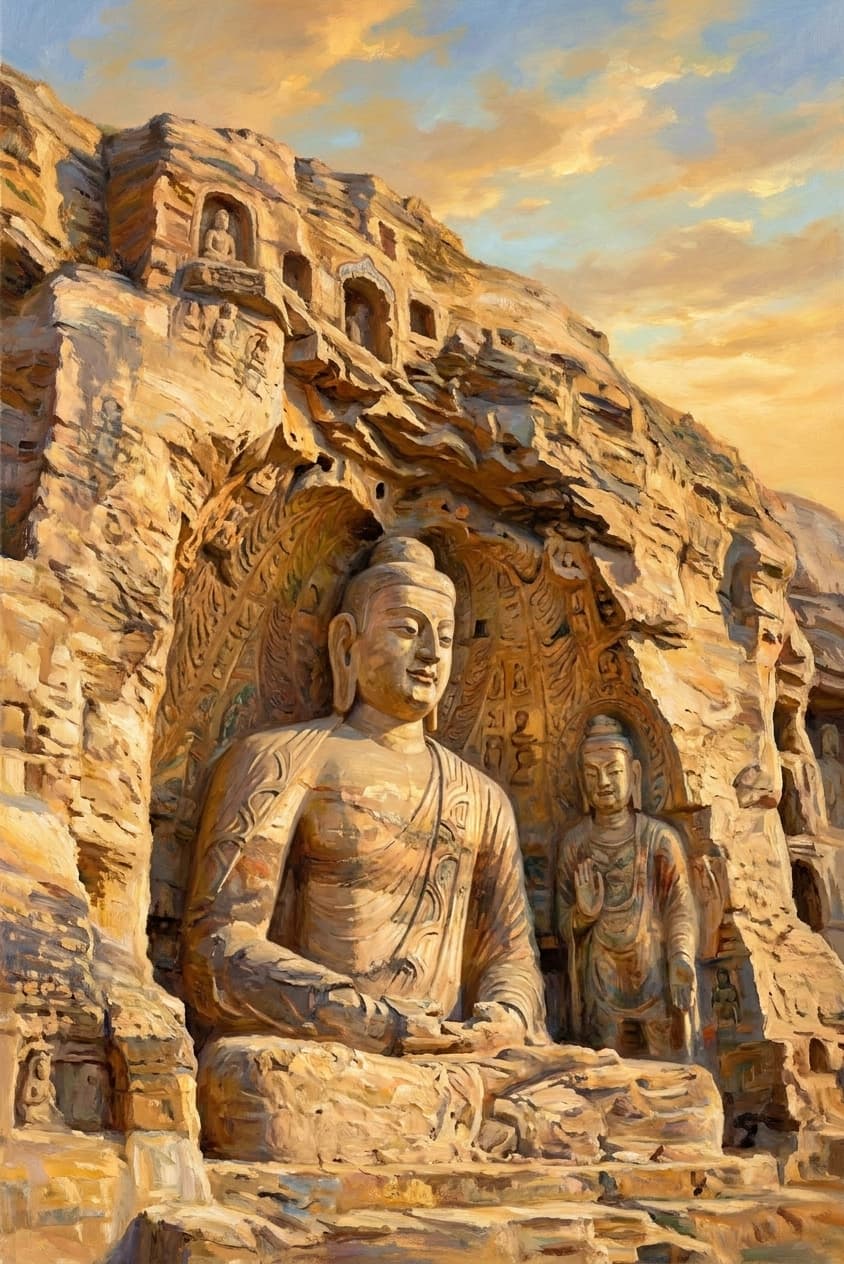 Photo of Yungang Grottoes in China