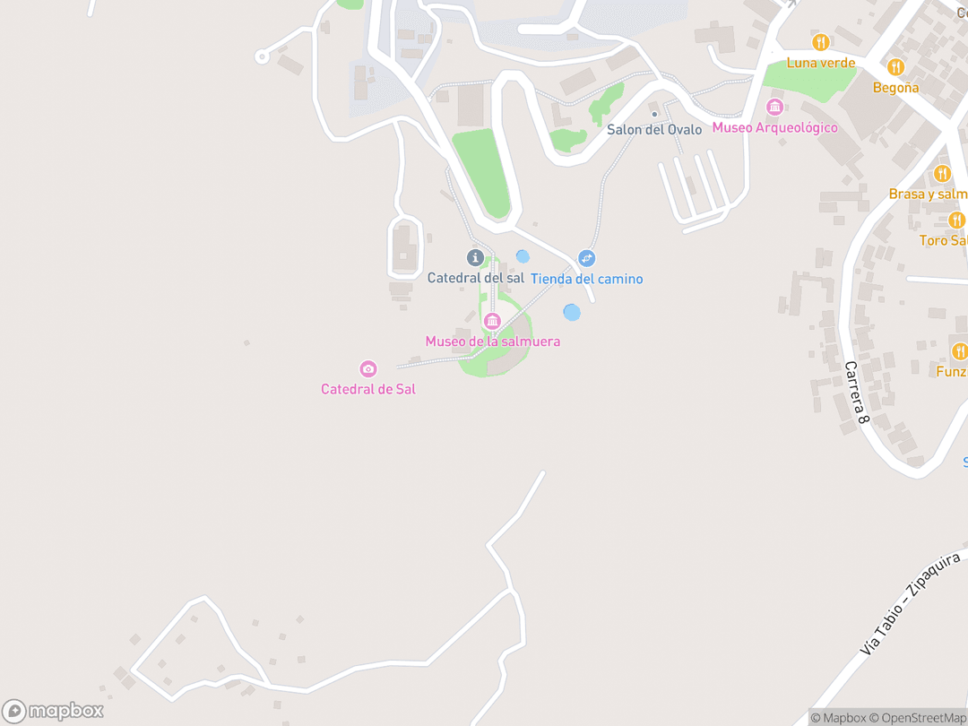 Map showing Salt Cathedral of Zipaquirá and surrounding area