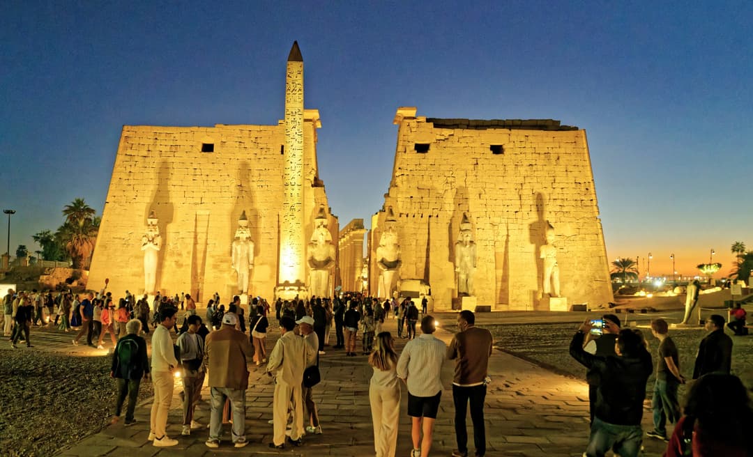 The Avenue of Sphinxes leading to Karnak.