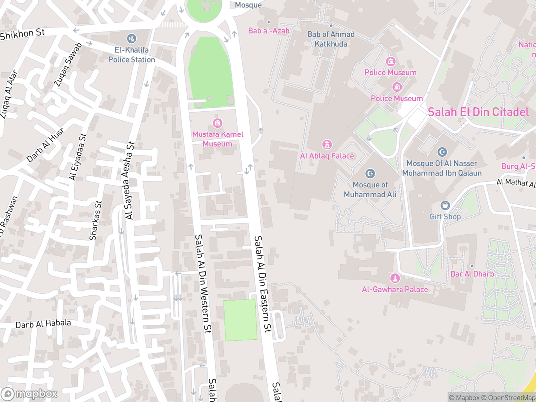 Map showing Muhammad Ali Mosque and surrounding area