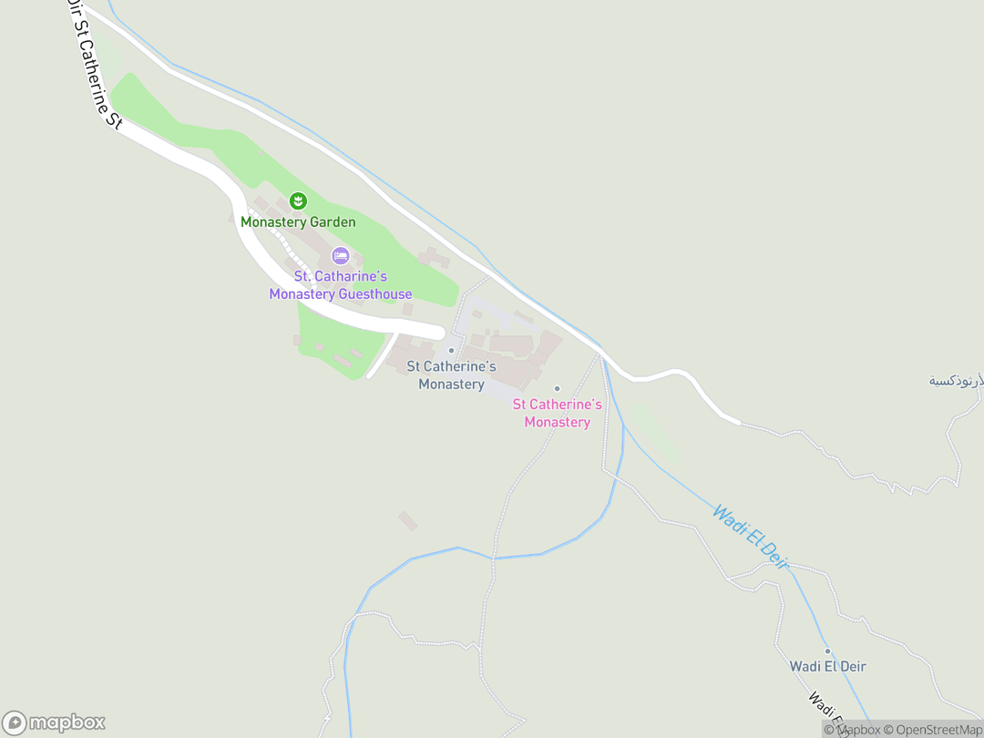 Map showing Saint Catherine's Monastery and surrounding area