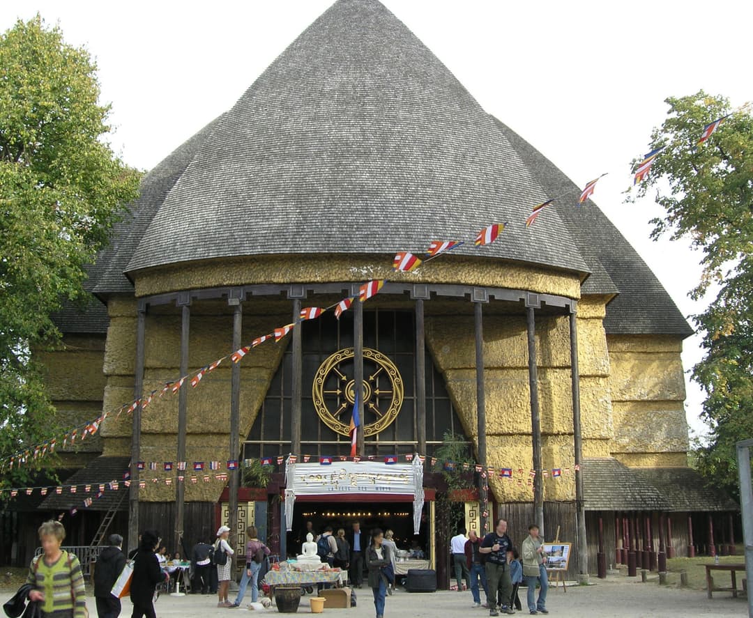 Front entrance facade of the Grande Pagode de Vincennes