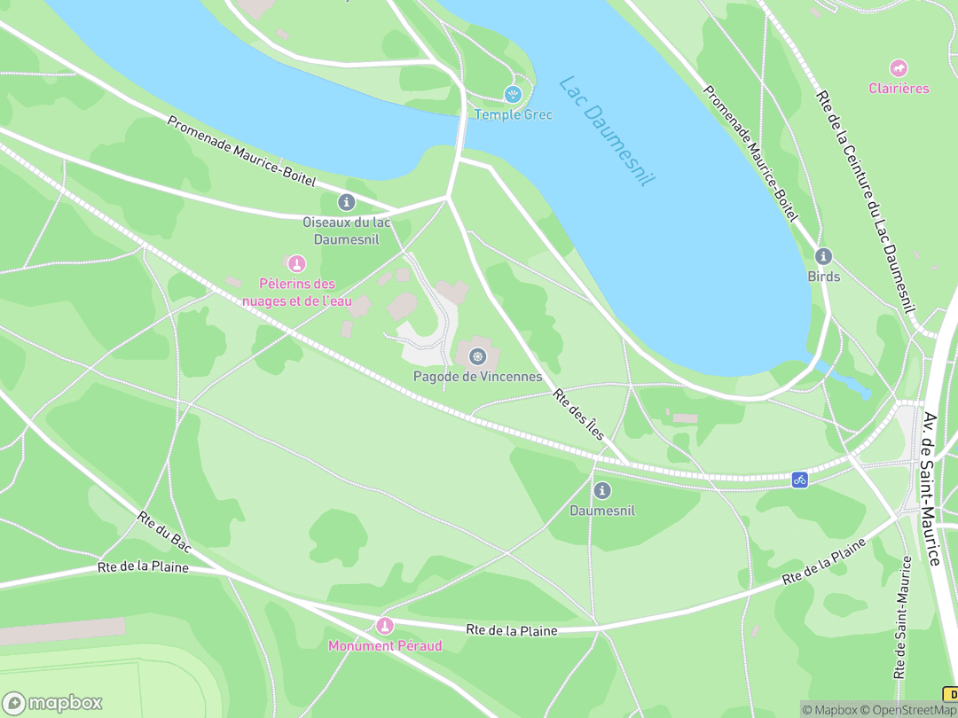 Map showing Grande Pagode de Vincennes and surrounding area