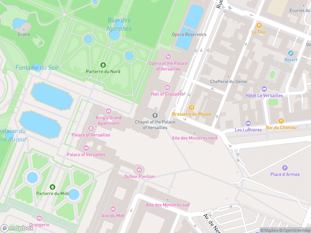 Map showing Royal Chapel of Versailles and surrounding area