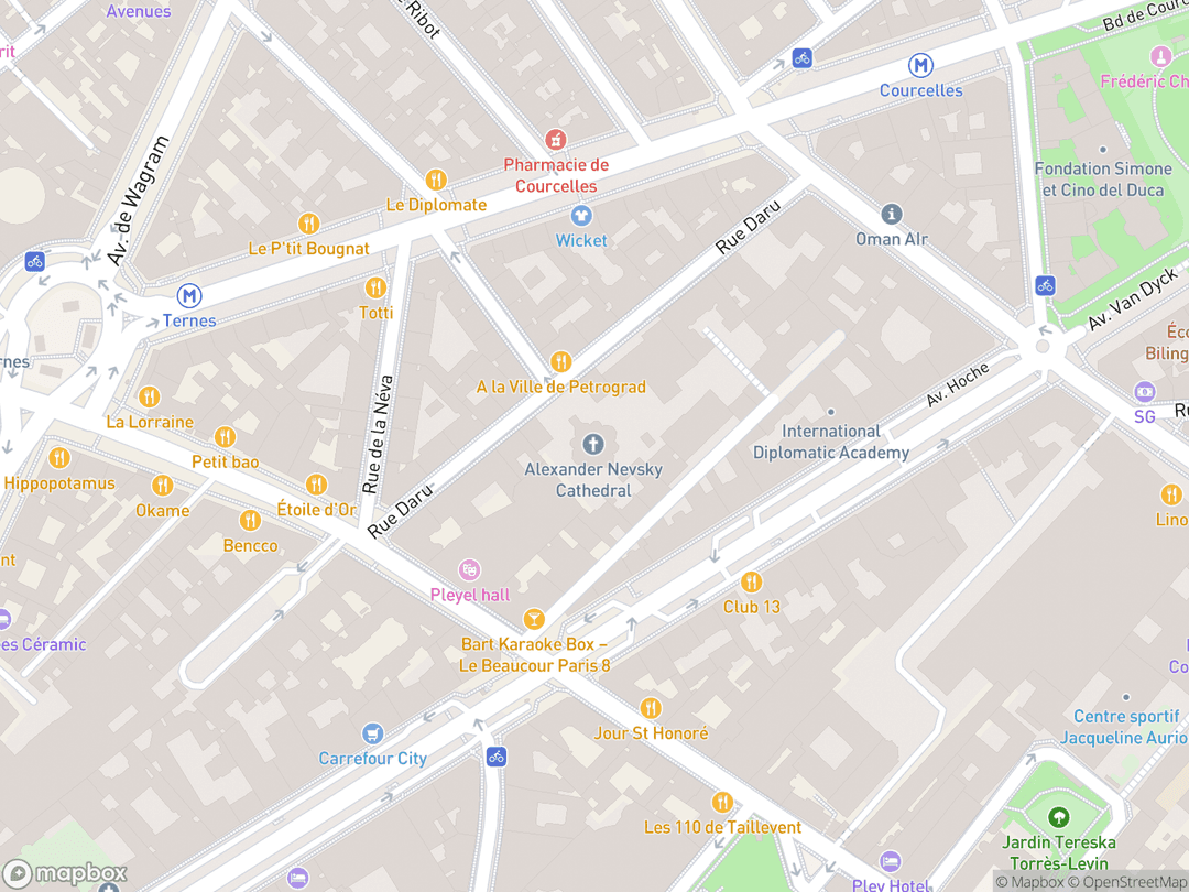 Map showing Saint-Alexandre-Nevsky Russian Orthodox Cathedral and surrounding area