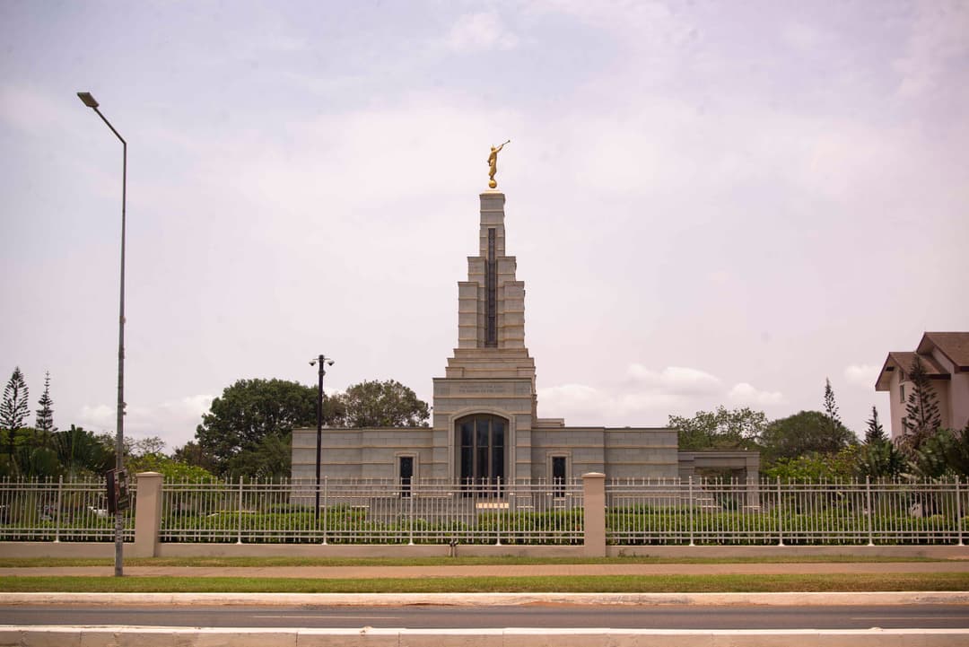 Accra Ghana Temple with Palm Trees