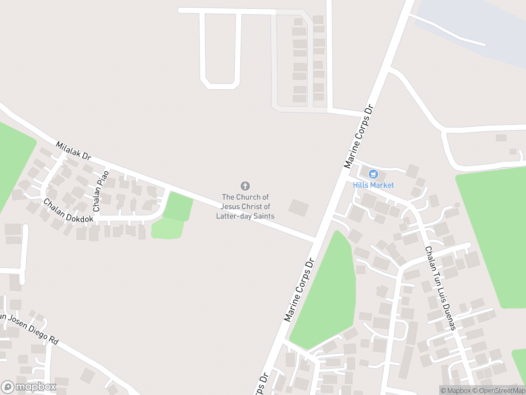 Map showing Yigo Guam Temple and surrounding area