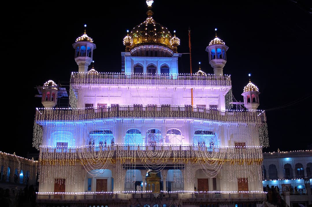 The Akal Takht at night