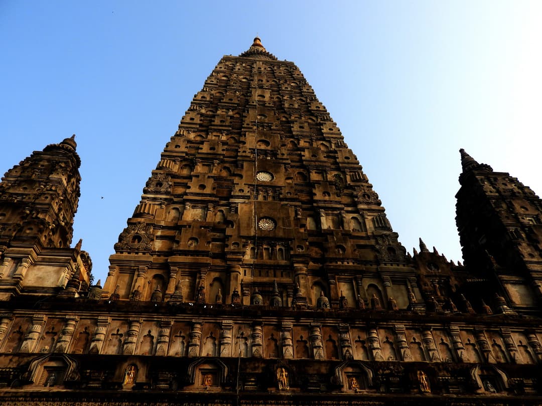 The main entrance to the Mahabodhi Temple