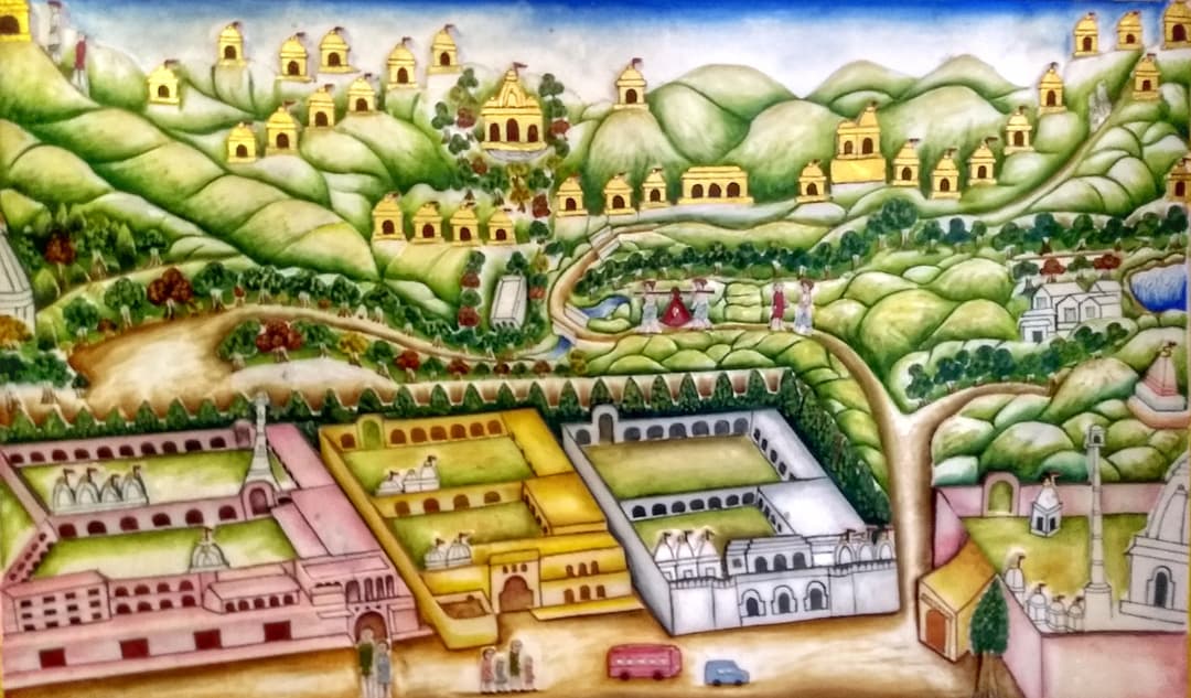 Pilgrims making their way up the sacred Parasnath Hill.