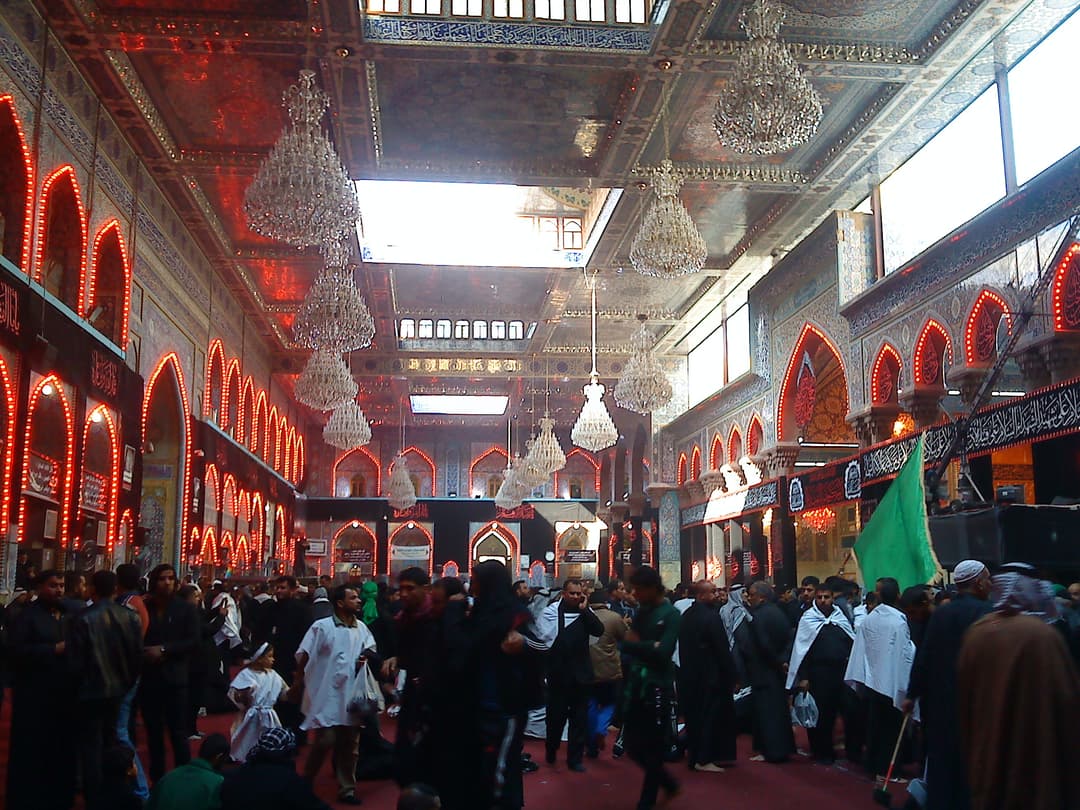 The shrine's courtyard during a pilgrimage.