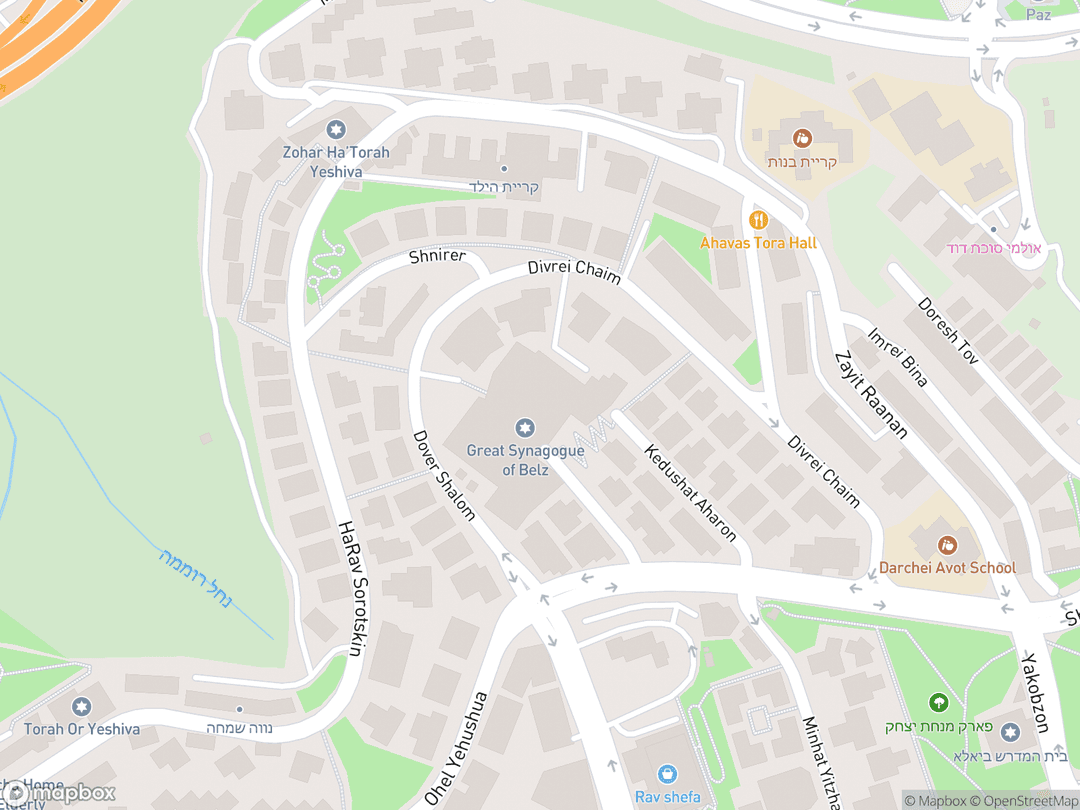 Map showing Gran Sinagoga Belz and surrounding area