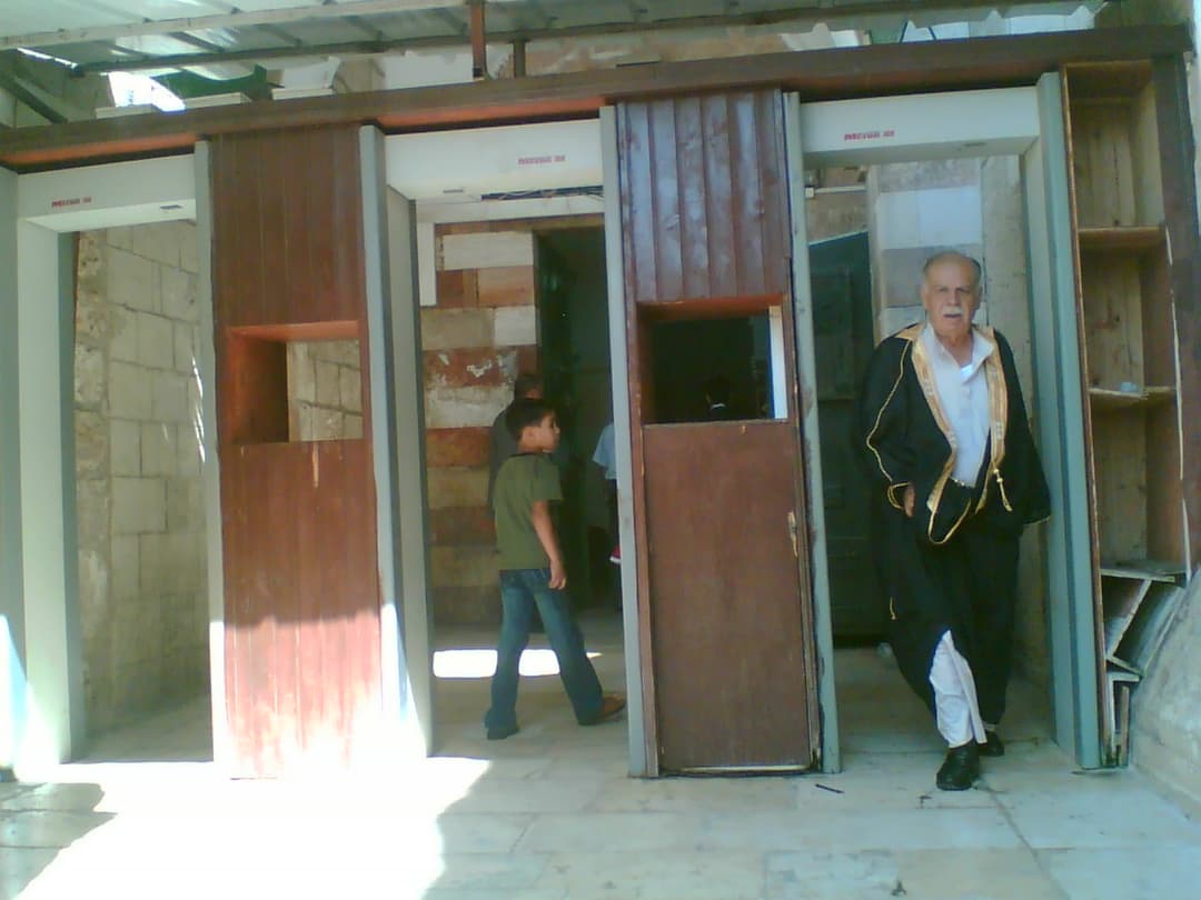 A view of the cenotaphs within the Cave of the Patriarchs, commemorating the biblical figures.