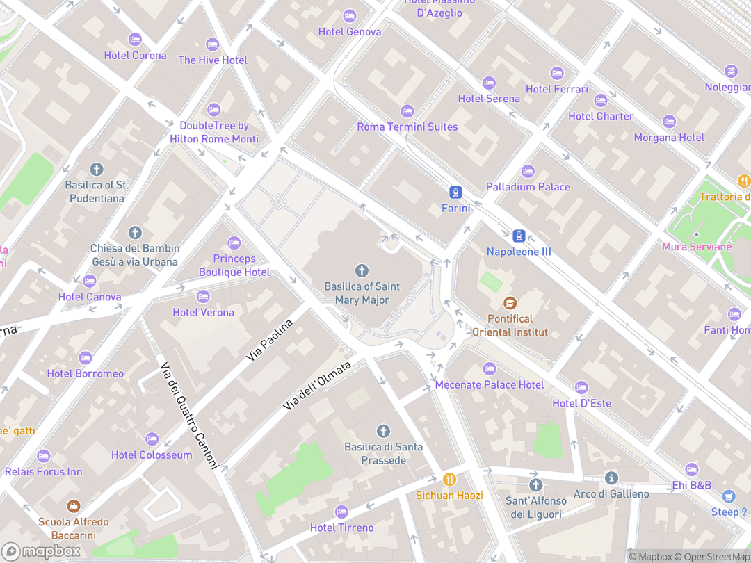 Map showing Basilica of Saint Mary Major and surrounding area