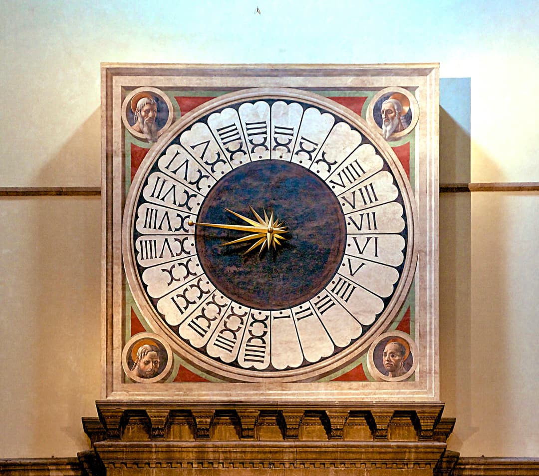 Interior view of the 24-hour clock painted by Paolo Uccello