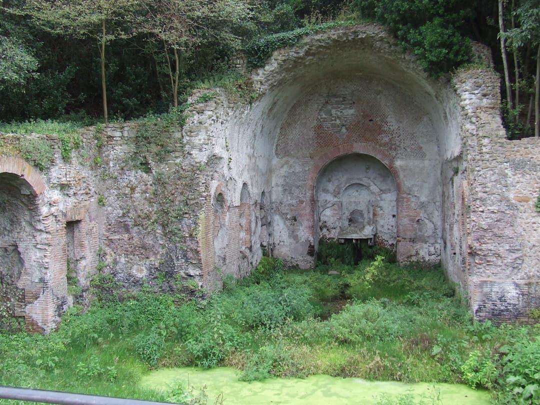 Exterior view of the Nymphaeum of Egeria.