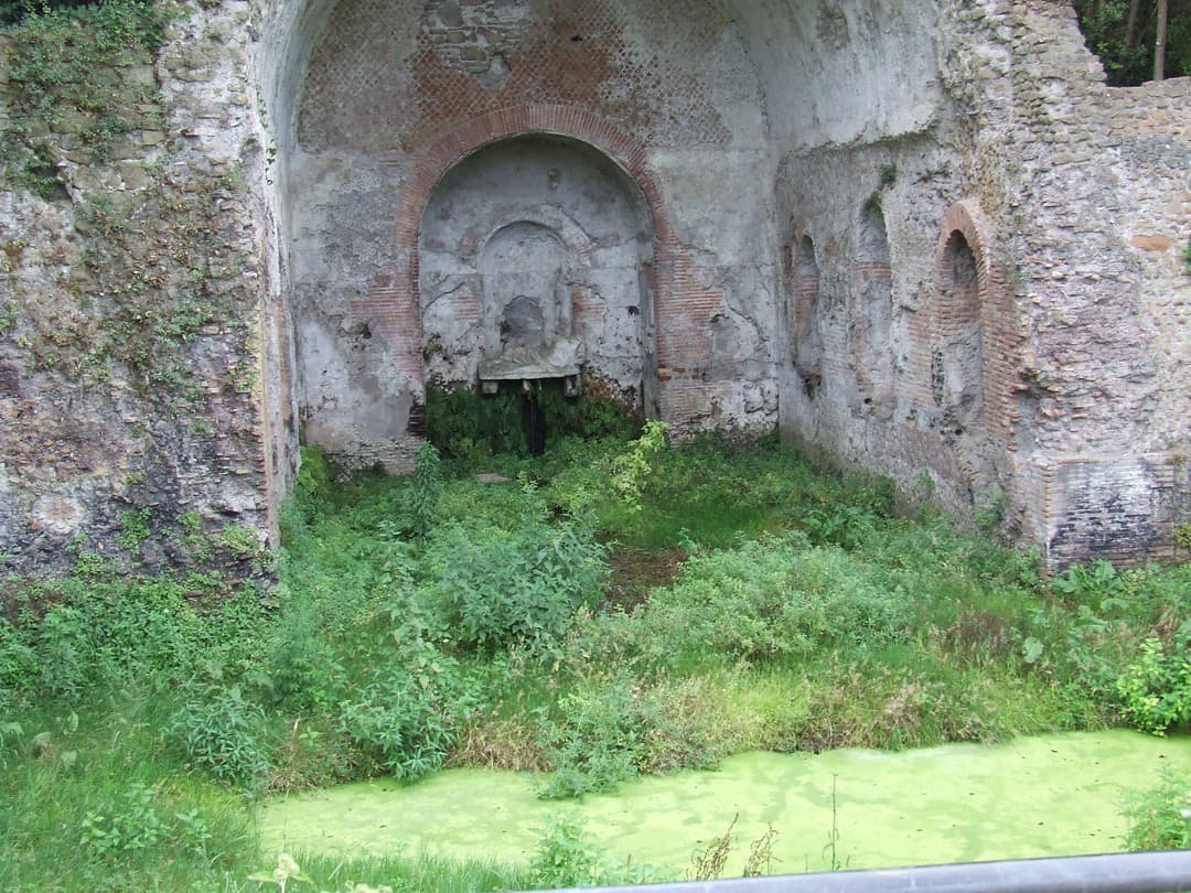 A different angle of the Nymphaeum's exterior.