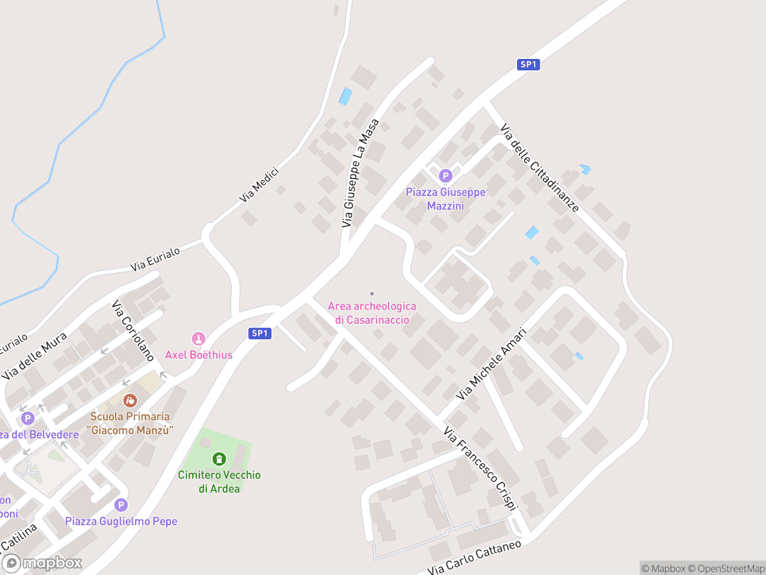 Map showing Temple of Apollo (Ardea) and surrounding area