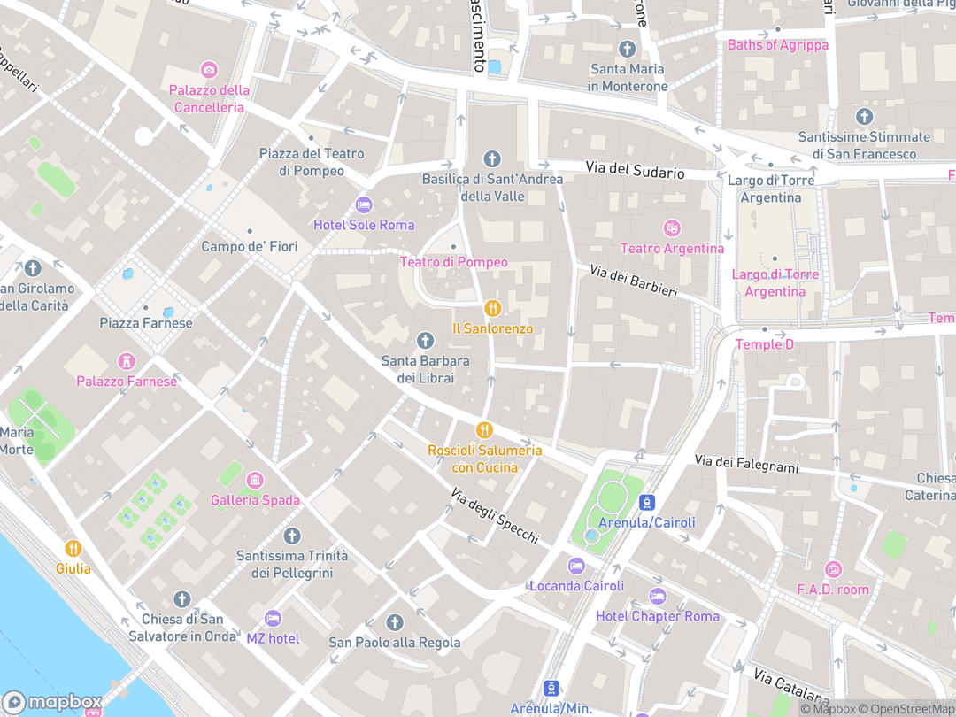 Map showing Temple of Neptune (Torre Gaia) and surrounding area