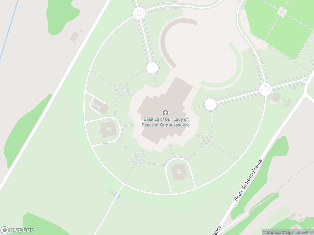 Map showing Basilica of Our Lady of Peace and surrounding area