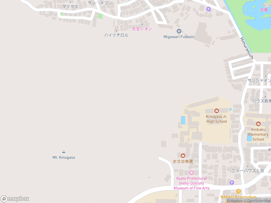 Map showing 金閣寺（Golden Pavilion） and surrounding area