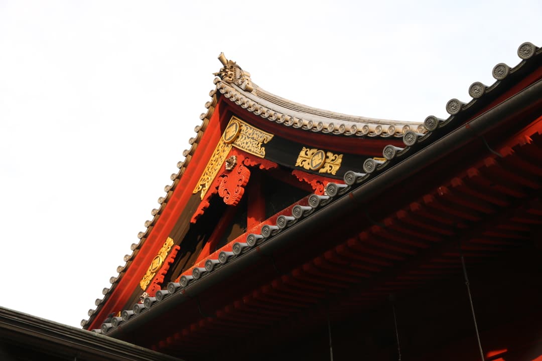 Nakamise-dori, the bustling shopping street leading to the temple.