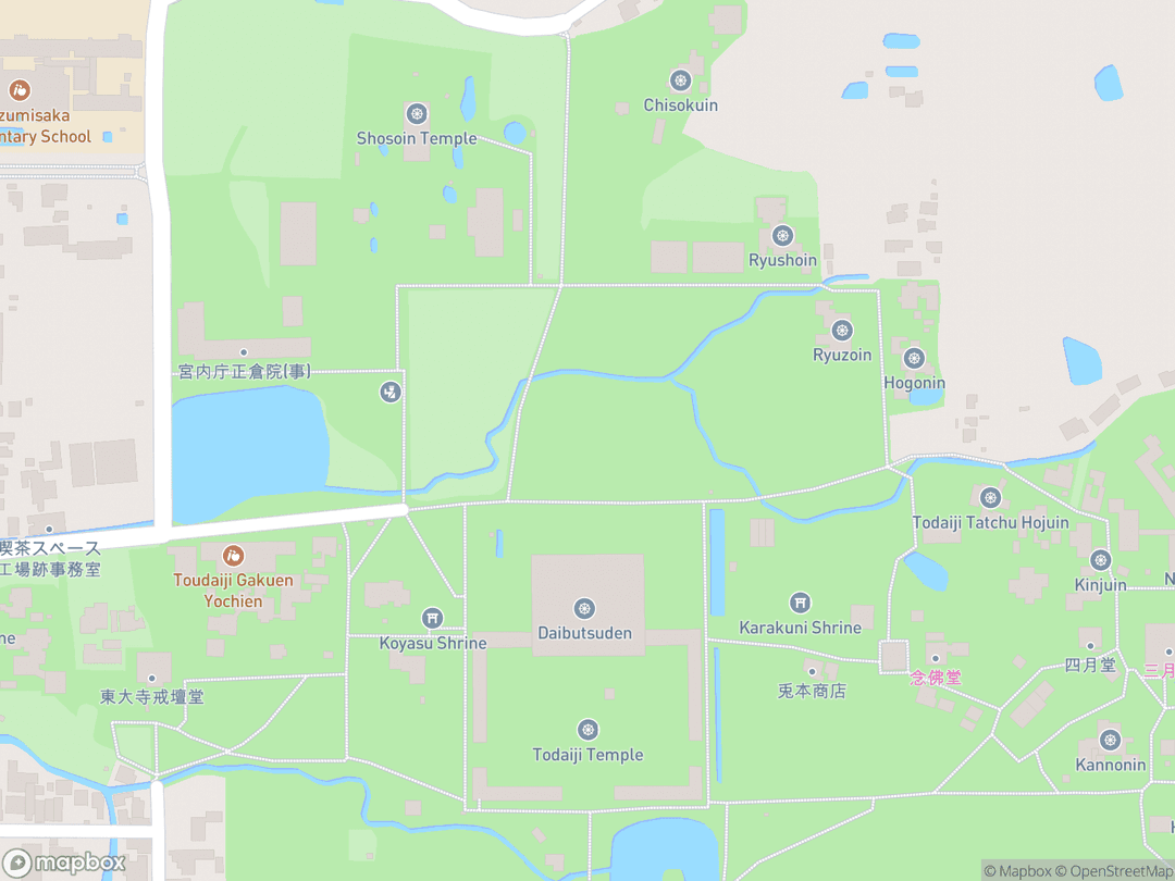 Map showing Tōdai-ji and surrounding area