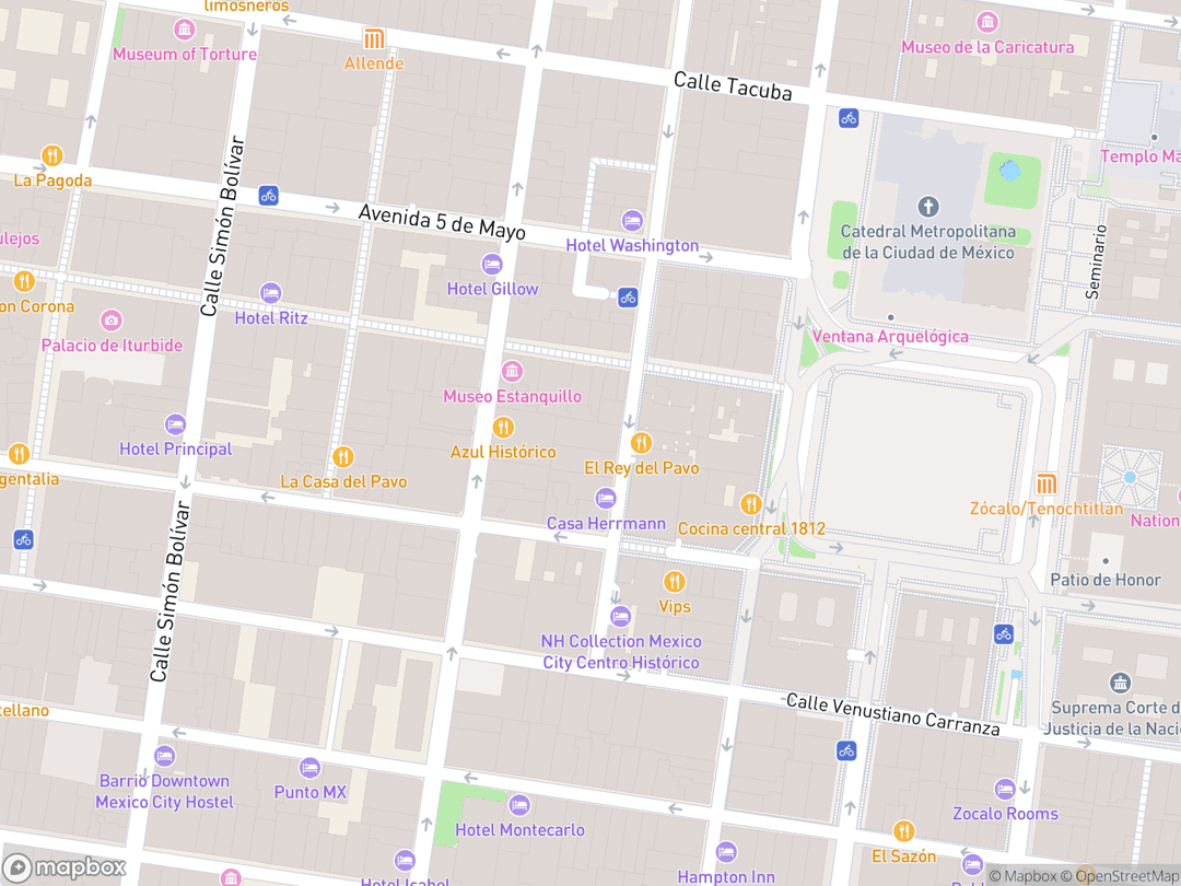 Map showing Church and Monastery of San Francisco and surrounding area