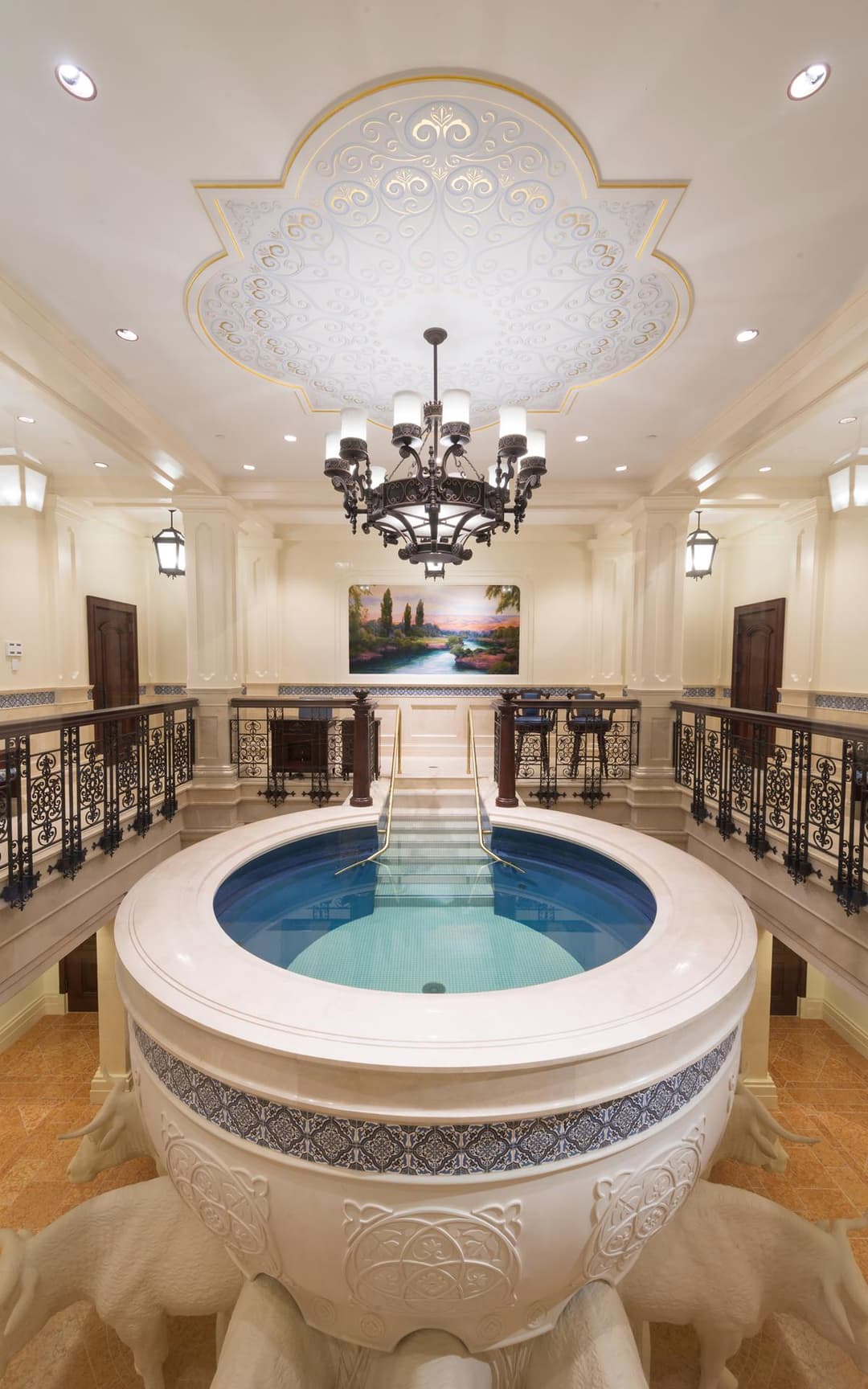 Baptismal font supported by twelve oxen inside the Tijuana Mexico Temple.
