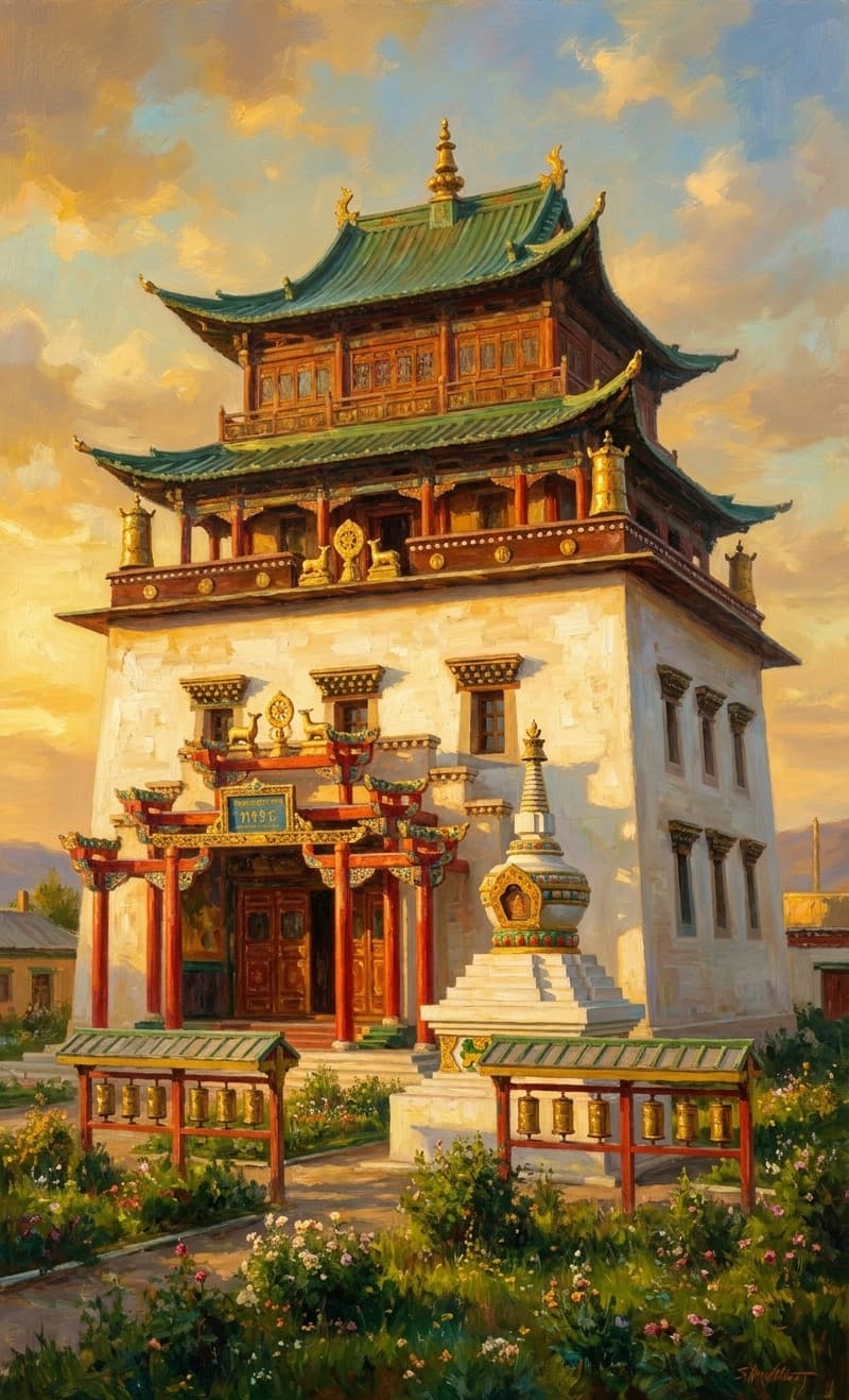 Photo of Gandantegchinlen Monastery in Mongolia