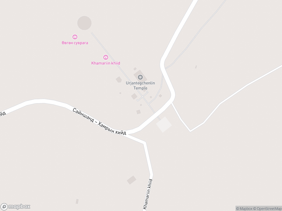 Map showing Khamarin Hiid & Shambhala Energy Center and surrounding area