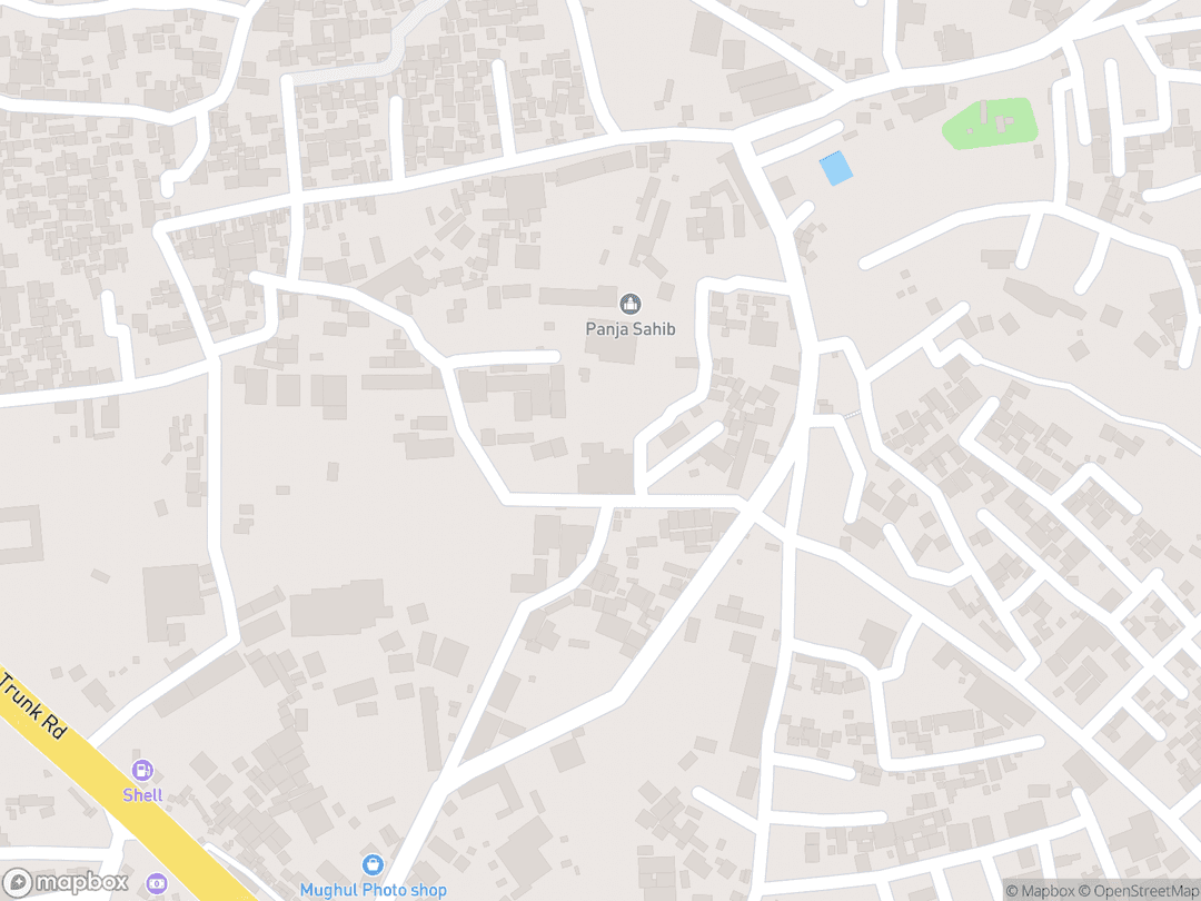 Map showing Gurdwara Panja Sahib and surrounding area