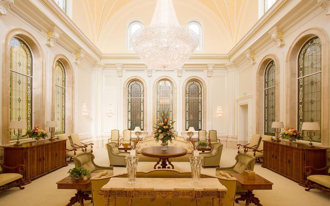 Celestial Room interior in the Trujillo Peru Temple.