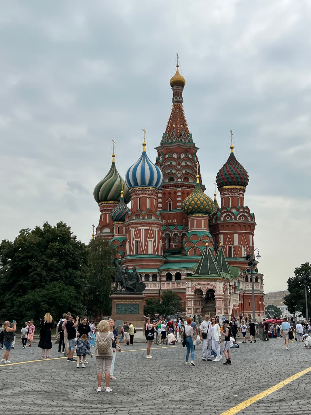 Saint Basil's Cathedral and Minin and Pozharsky monument on Red Square.
